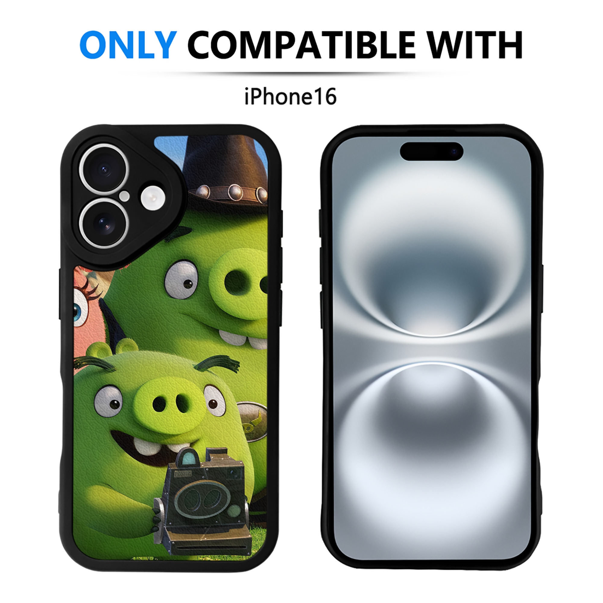 （画像用） Angry Birds アングリーバード 【iPhone 16シリーズ対応】シリコンスマホケース（レザー調） 材質：シリコン